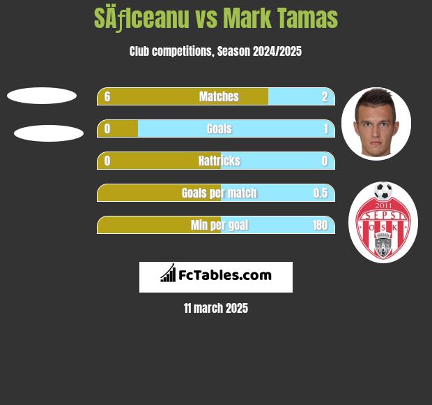 SÄƒlceanu vs Mark Tamas h2h player stats