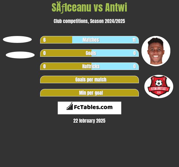 SÄƒlceanu vs Antwi h2h player stats