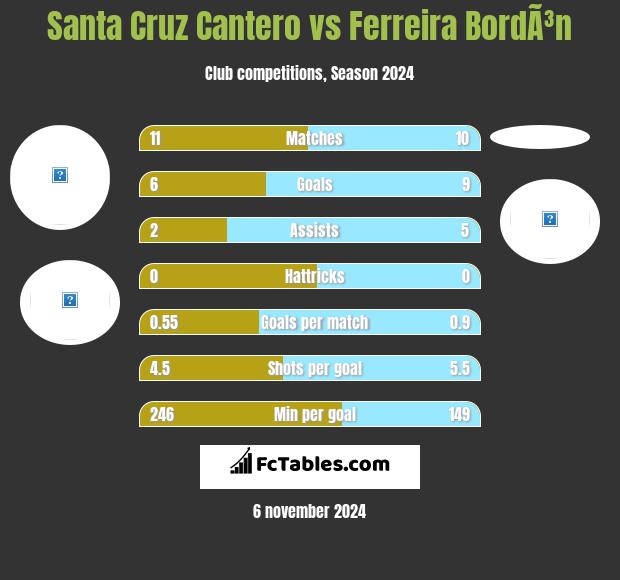 Santa Cruz Cantero vs Ferreira BordÃ³n h2h player stats