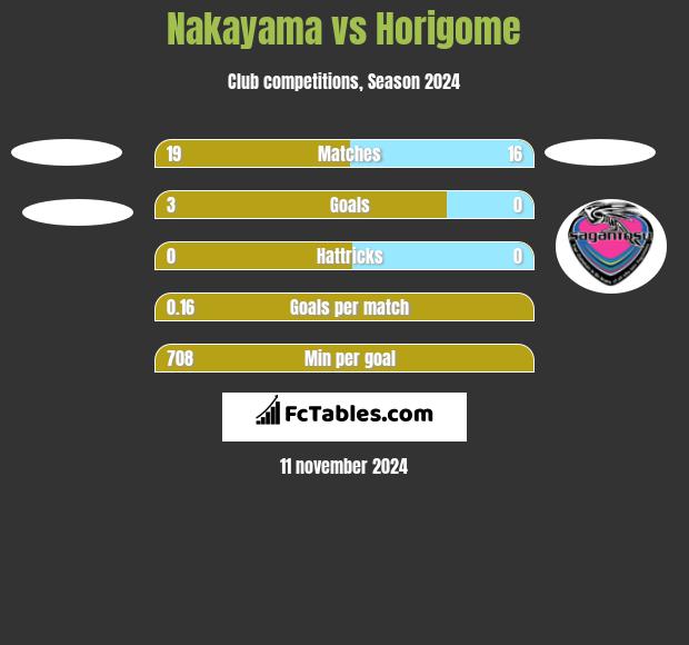 Nakayama vs Horigome h2h player stats