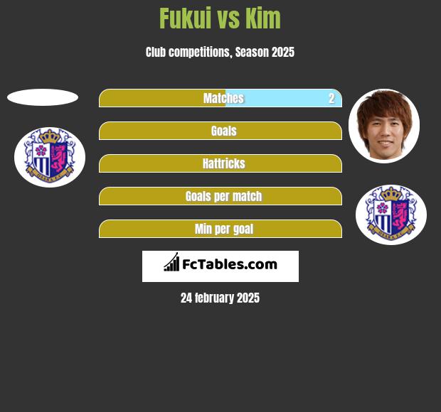 Fukui vs Kim h2h player stats