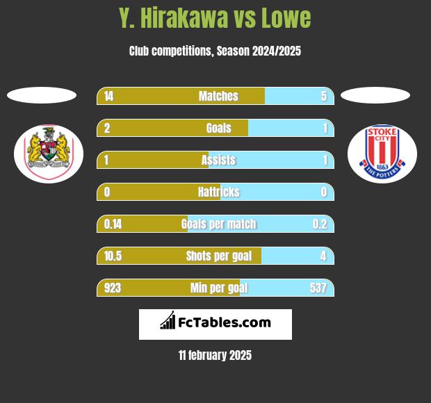 Y. Hirakawa vs Lowe h2h player stats