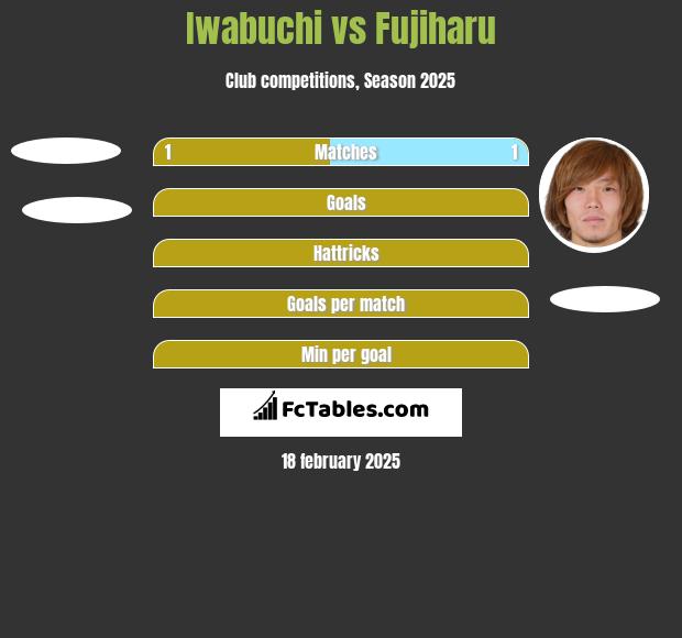 Iwabuchi vs Fujiharu h2h player stats