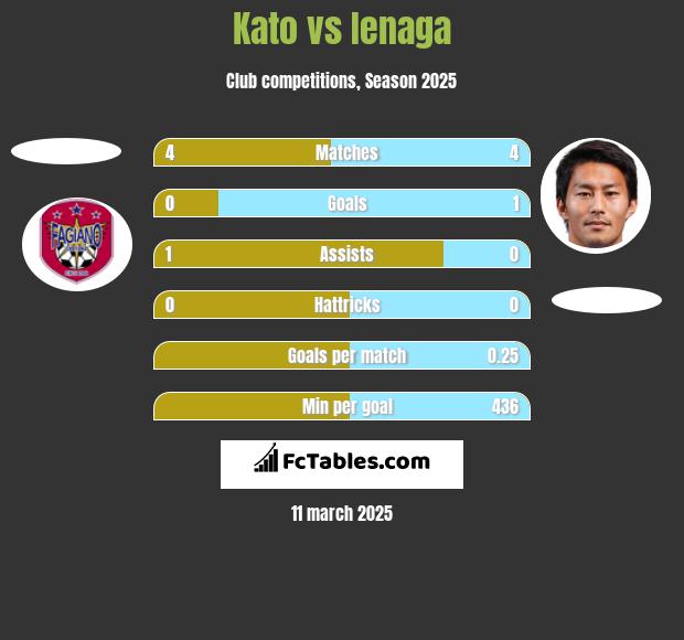 Kato vs Ienaga h2h player stats