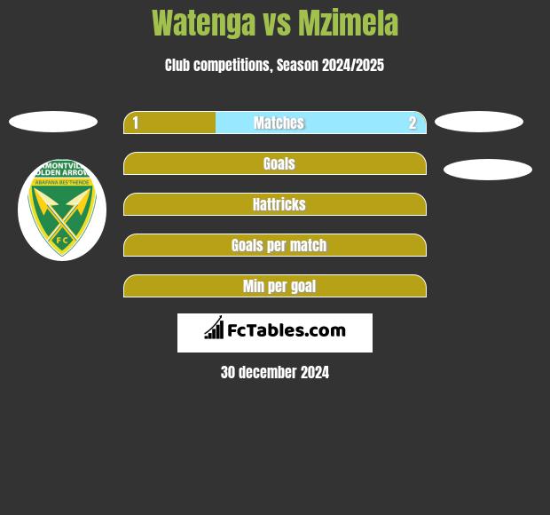 Watenga vs Mzimela h2h player stats