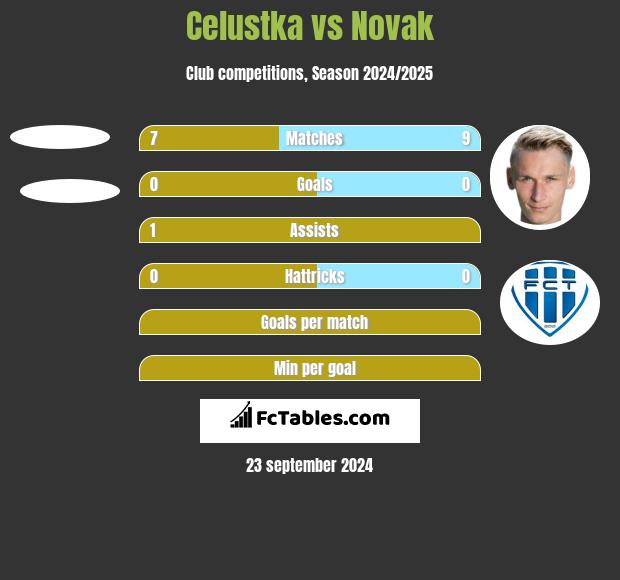 Celustka vs Novak h2h player stats