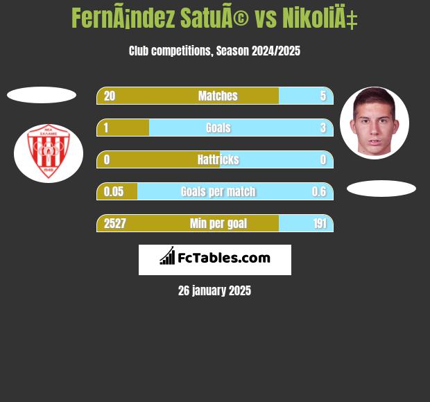 FernÃ¡ndez SatuÃ© vs NikoliÄ‡ h2h player stats