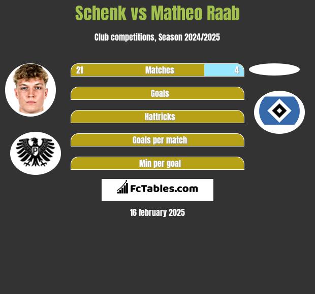 Schenk vs Matheo Raab h2h player stats