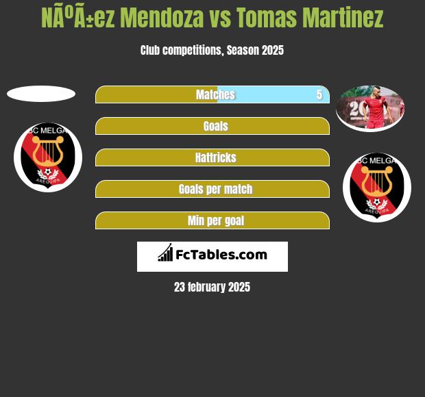 NÃºÃ±ez Mendoza vs Tomas Martinez h2h player stats