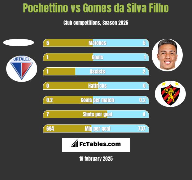 Pochettino vs Gomes da Silva Filho h2h player stats