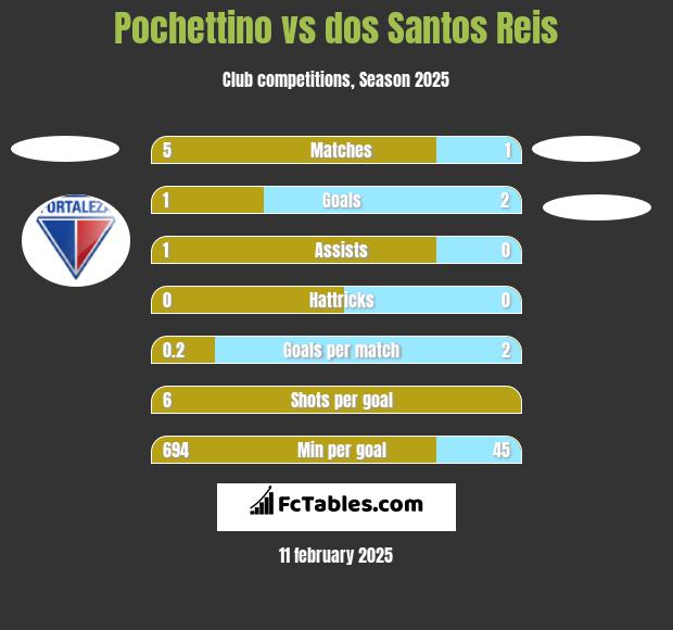 Pochettino vs dos Santos Reis h2h player stats