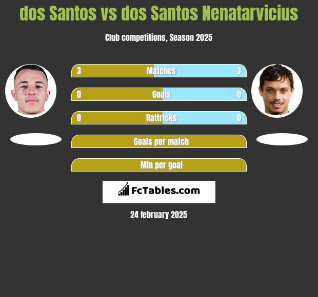 dos Santos vs dos Santos Nenatarvicius h2h player stats