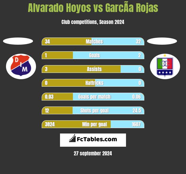 Alvarado Hoyos vs GarcÃ­a Rojas h2h player stats