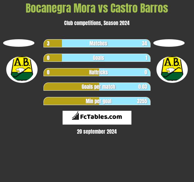 Bocanegra Mora vs Castro Barros h2h player stats