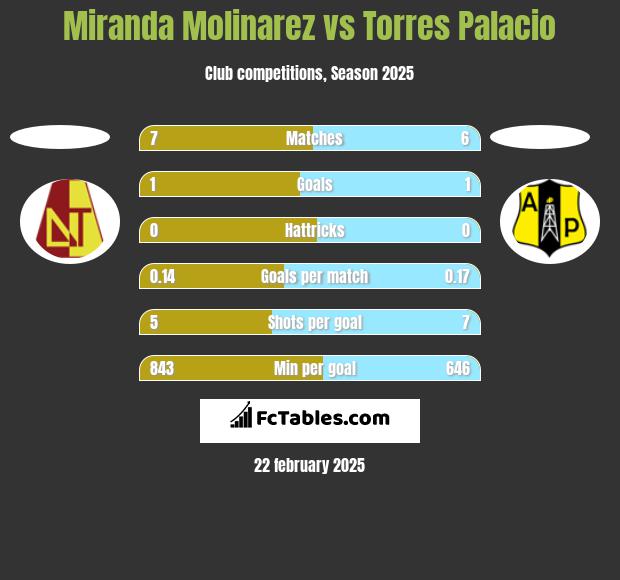 Miranda Molinarez vs Torres Palacio h2h player stats