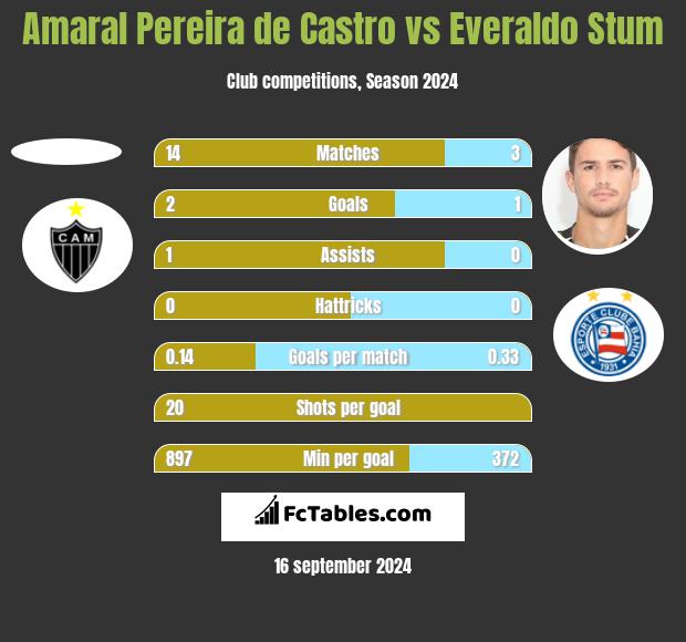 Amaral Pereira de Castro vs Everaldo Stum h2h player stats