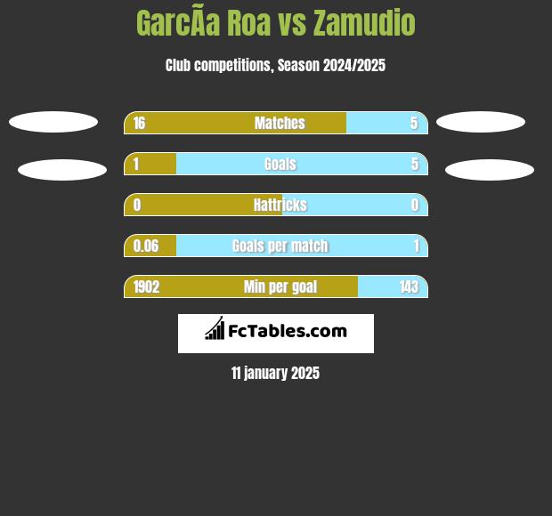 GarcÃ­a Roa vs Zamudio h2h player stats