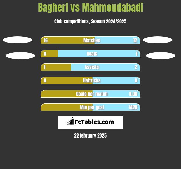 Bagheri vs Mahmoudabadi h2h player stats