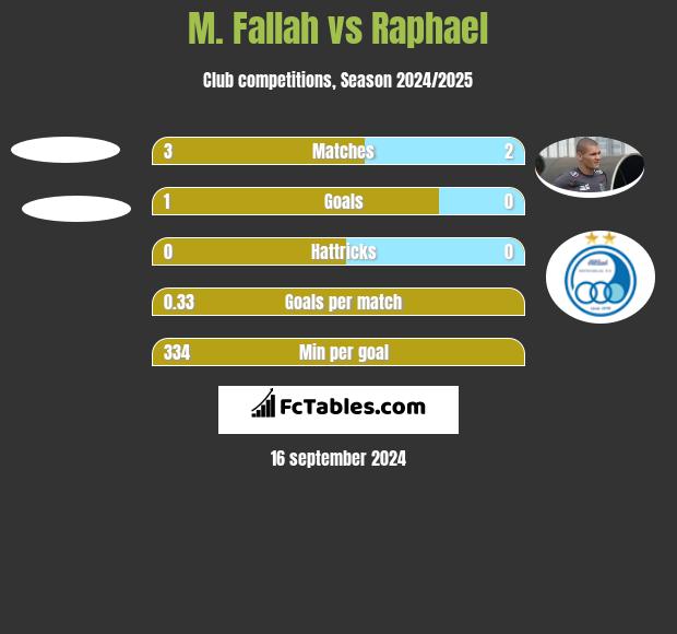 M. Fallah vs Raphael h2h player stats