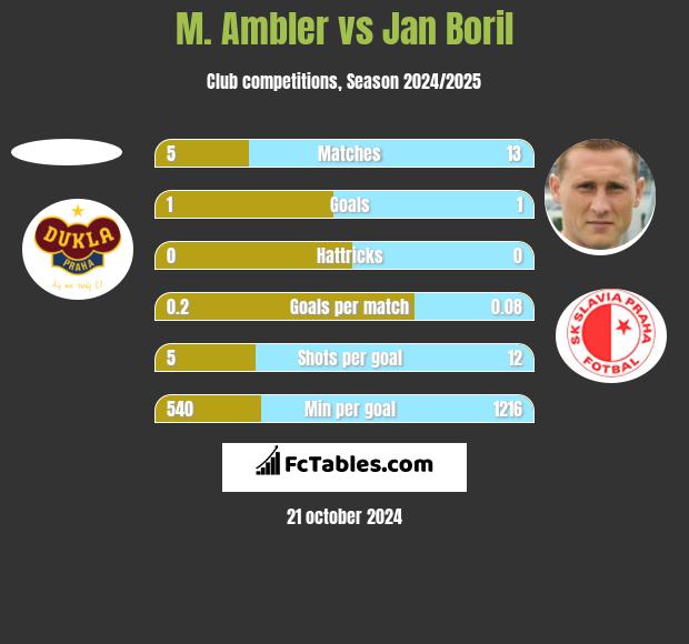 M. Ambler vs Jan Boril h2h player stats