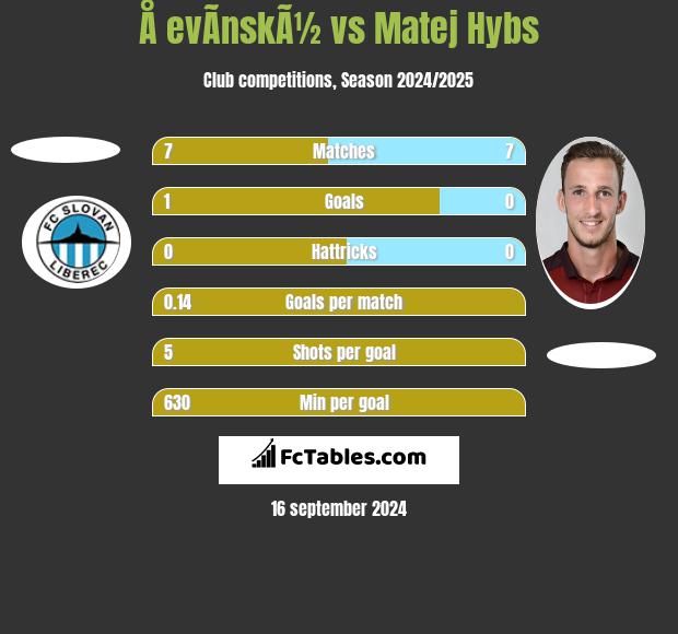 Å evÃ­nskÃ½ vs Matej Hybs h2h player stats