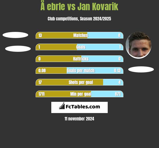 Å ebrle vs Jan Kovarik h2h player stats