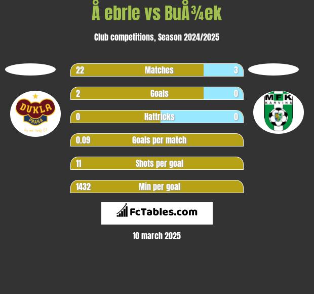 Å ebrle vs BuÅ¾ek h2h player stats