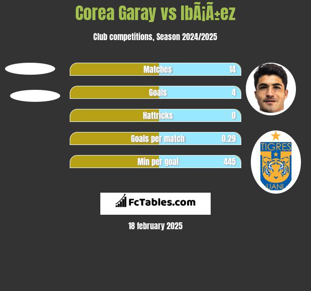 Corea Garay vs IbÃ¡Ã±ez h2h player stats