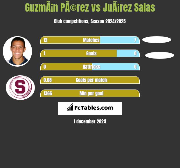 GuzmÃ¡n PÃ©rez vs JuÃ¡rez Salas h2h player stats