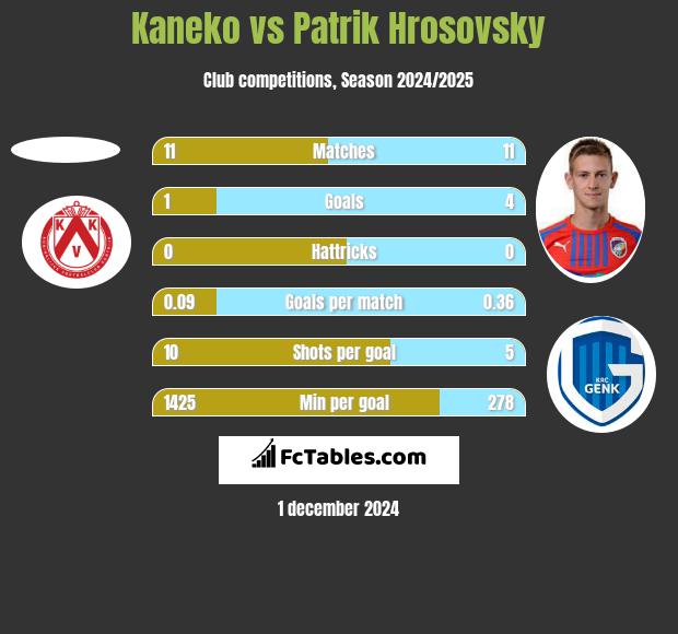 Kaneko vs Patrik Hrosovsky h2h player stats