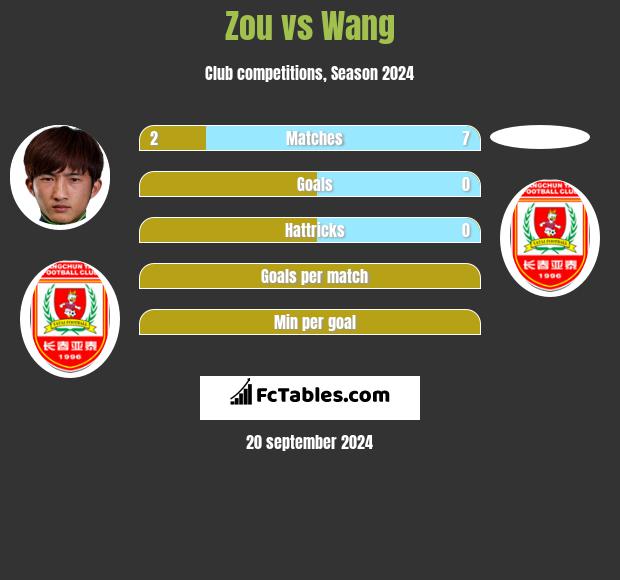 Zou vs Wang h2h player stats