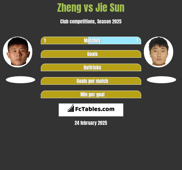 Zheng vs Jie Sun h2h player stats