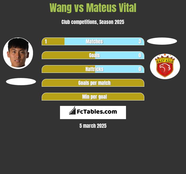 Wang vs Mateus Vital h2h player stats