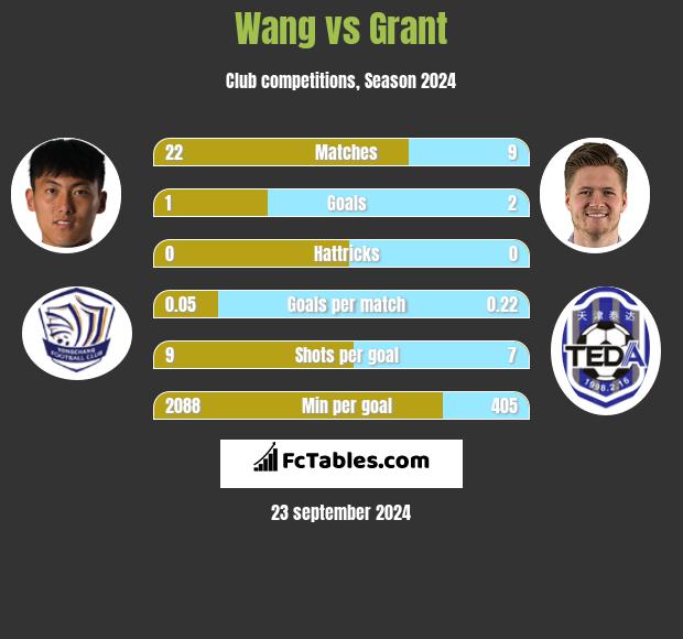 Wang vs Grant h2h player stats