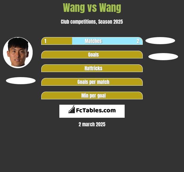 Wang vs Wang h2h player stats