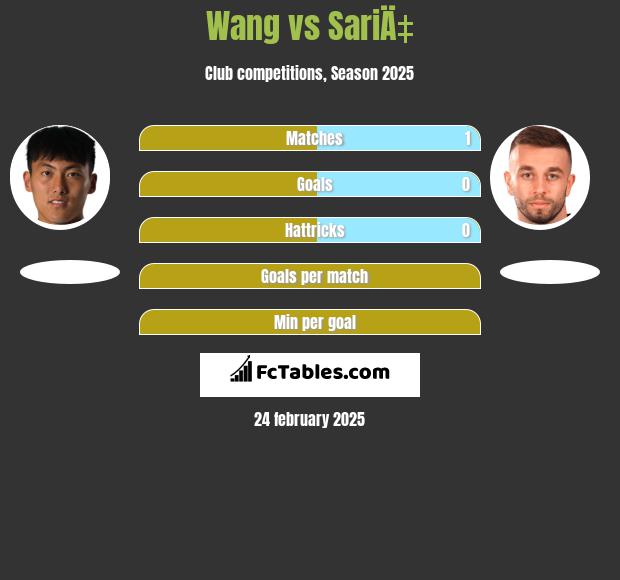 Wang vs SariÄ‡ h2h player stats