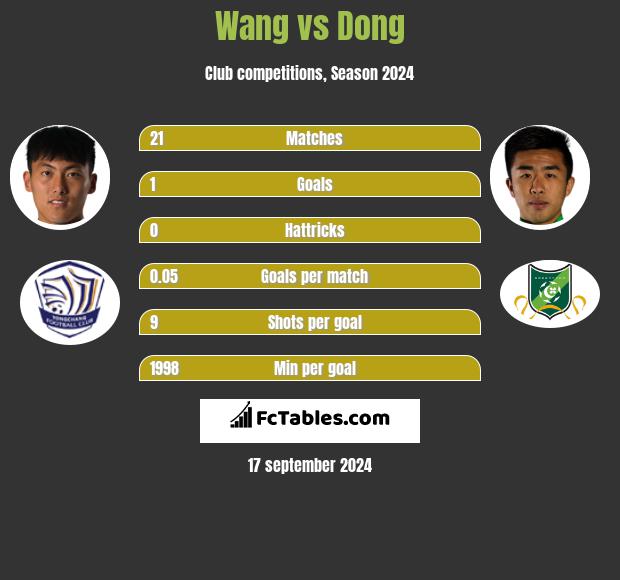 Wang vs Dong h2h player stats