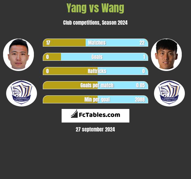 Yang vs Wang h2h player stats