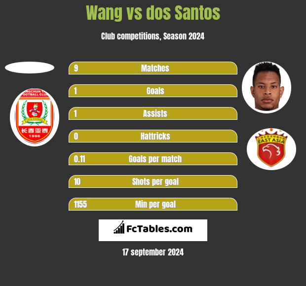 Wang vs dos Santos h2h player stats