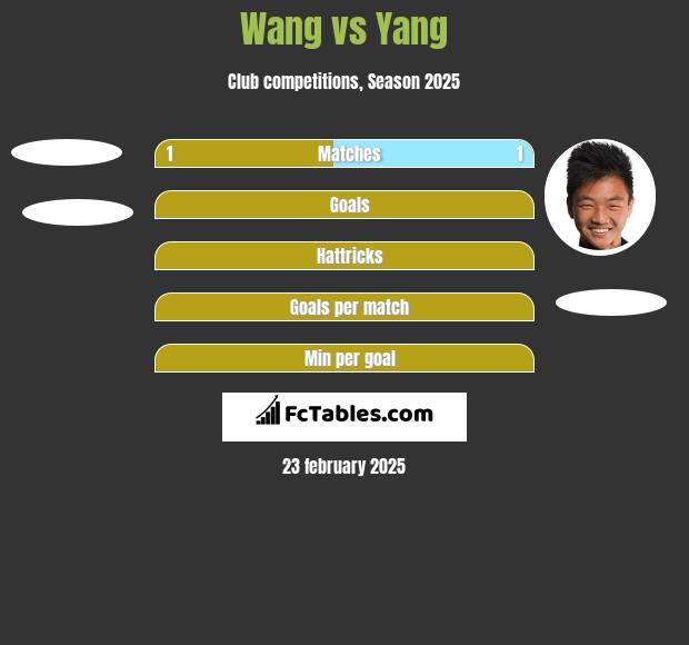 Wang vs Yang h2h player stats