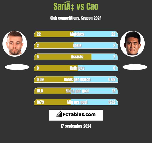 SariÄ‡ vs Cao h2h player stats