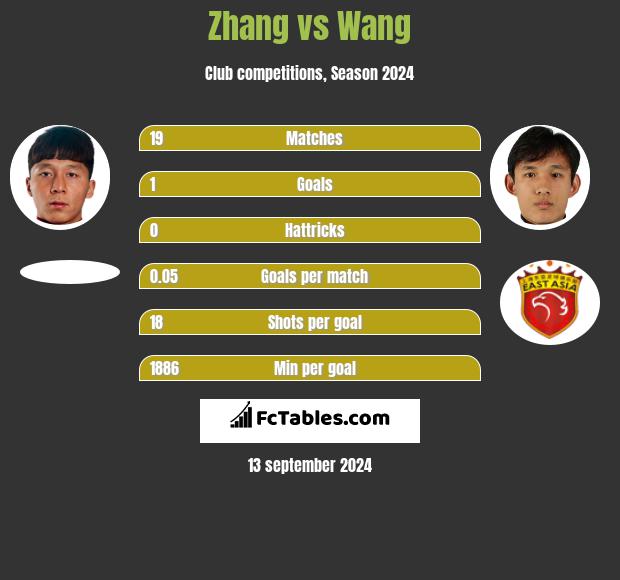 Zhang vs Wang h2h player stats