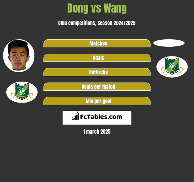 Dong vs Wang h2h player stats