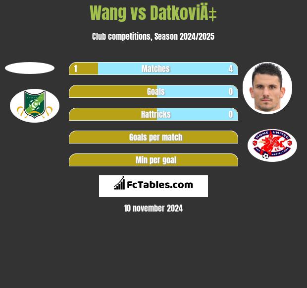 Wang vs DatkoviÄ‡ h2h player stats