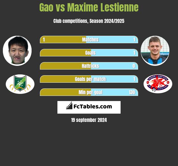 Gao vs Maxime Lestienne h2h player stats