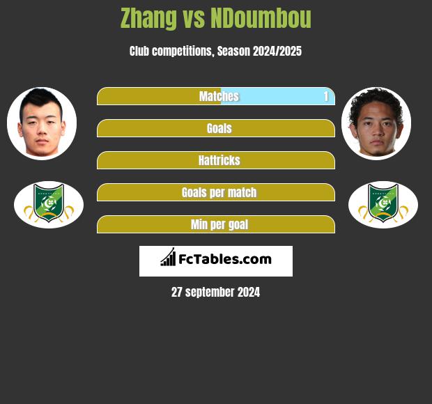 Zhang vs NDoumbou h2h player stats