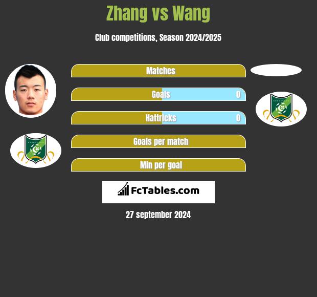 Zhang vs Wang h2h player stats