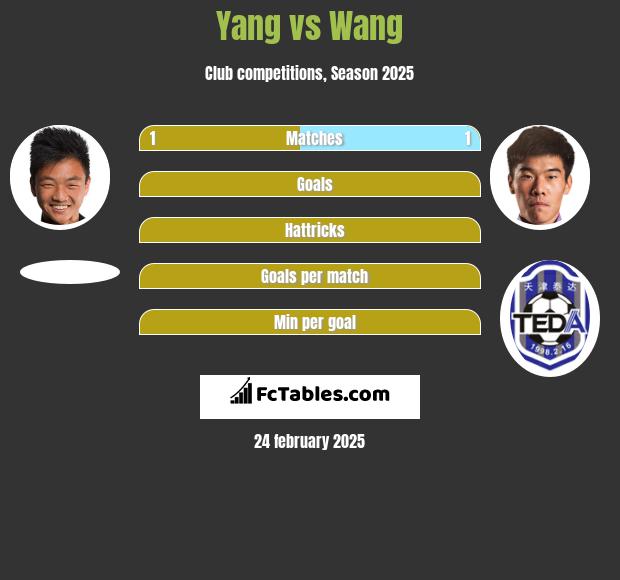 Yang vs Wang h2h player stats