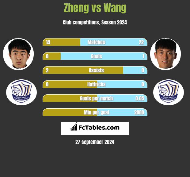 Zheng vs Wang h2h player stats