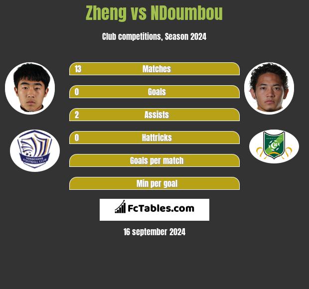 Zheng vs NDoumbou h2h player stats